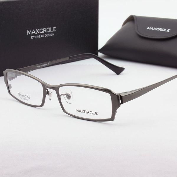 

fashion luxurious square titanium optical glass for men women, light flex rectangular prescription male spectacle eye frame t200428, Silver