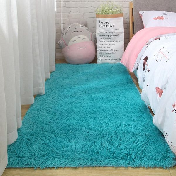 

long-haired bedroom front rug room decoration mat living carpet nordic coffee table mat thickening soft skin-friendly carpet