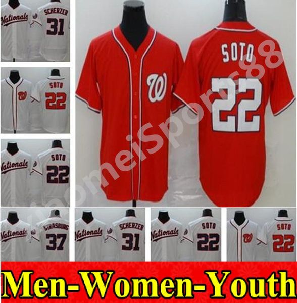 

2021 men women kids nationals trea turner jersey juan soto adam eaton max scherzer stephen strasburg starlin castro baseball jerseys, Blue;black