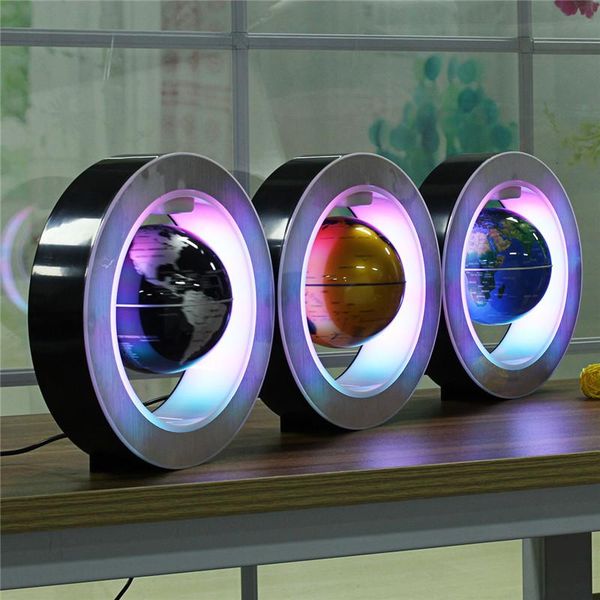 

o shape black blue led decor home electronic magnetic levitation floating globe antigravity led light gift decoration