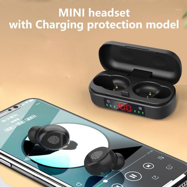 

v8 tws mini headset wireless bluetooth 5.0 earphone cvc8.0 noise cancelling music earbuds with led power display with microphone1