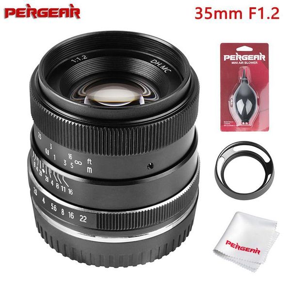 

pergear 35mm f1.2 large aperture manual focus fixed lens for nikon z mount aps-c mirrorless camera z50 for fuji x & m4/3 cameras1