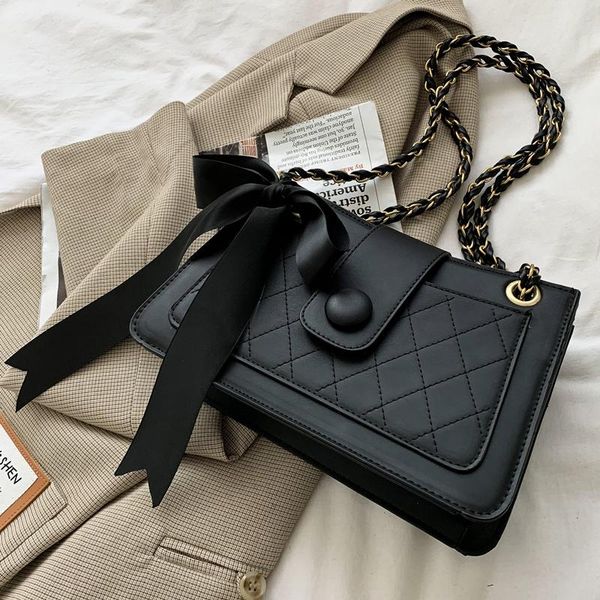 

лук ленты плед плечо сумки для женщин 2020 мода малый crpssbody сумка кожа pu vintage женщина сумка с застежкой-молнией