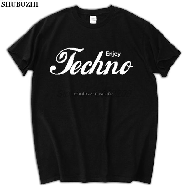 

enjoy techno logo mens t shirt house music club rave dark cool tee sbz5277 sport hooded sweatshirt hoodie