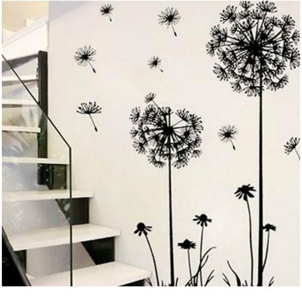 

горячий черный одуванчик гостиная спальня стены наклейки бытовые наклейки украшения на стену на bbyzux