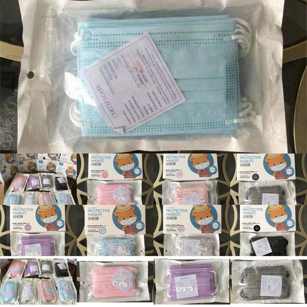 

face 3 layer ear-loop children mouth masks cover 3-ply non-woven disposable dust child mask soft breathable 440 6 nx8jx