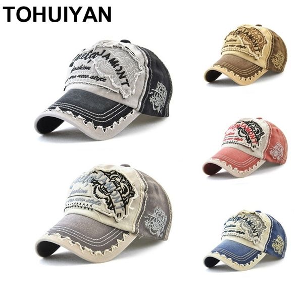 

tohuiyan] distressed baseball cap women men branded bone dad hat autumn gorras hombre snapback caps embroidery casquette femme 201027, Blue;gray