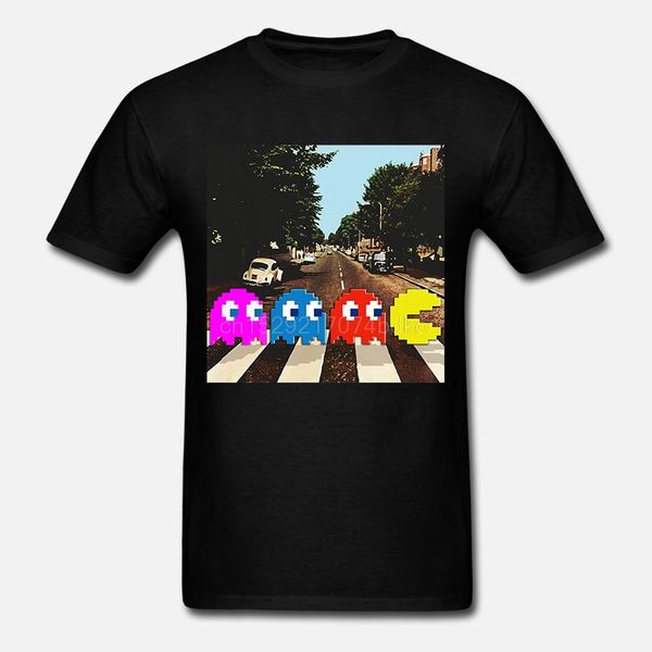 

pac man abbey road мультфильм печати дизайнеров толстовку с коротким рукавом бесплатная доставка футболки толстовка