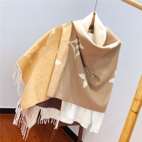 

2020 classic design cashmere scarf for men and women winter cashmere scarfs big letter pattern cashmere pashminas shawls scarves, Blue;gray