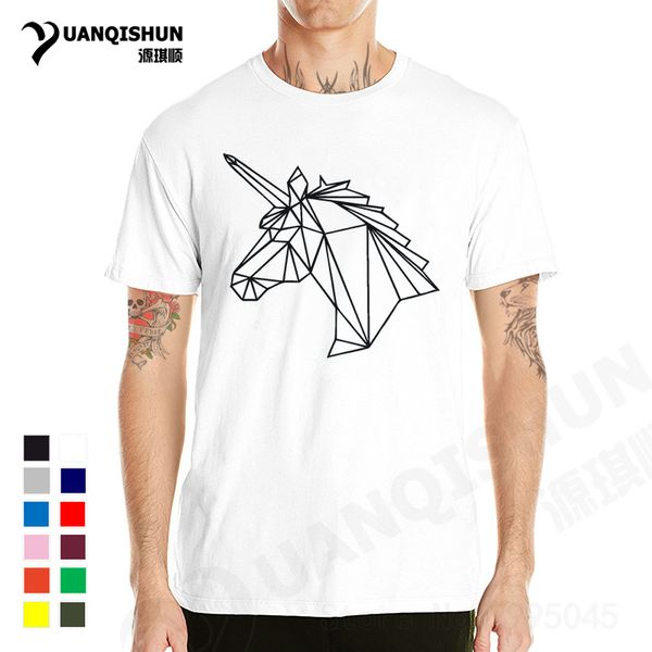 

yuanqishun fashion line striped unicorn printed short sleeve tees summer casual brand hooded sweatshirt hoodie men t shirt
