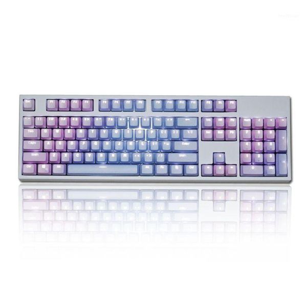

1 set replaceable pbt keycaps 87 104 108 transparent lettering keys double sinjection backli key cap for mechanical keyboard1