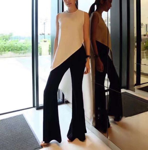 

2019 solid pullover crew neck sleeveless tank with irregular hem dress, Black;gray