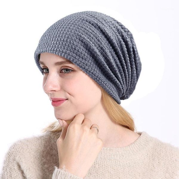 

winter hats for women solid color knitted hat outdoor warm headgear men's hat elastic cotton beanies cap czapka zimowa1