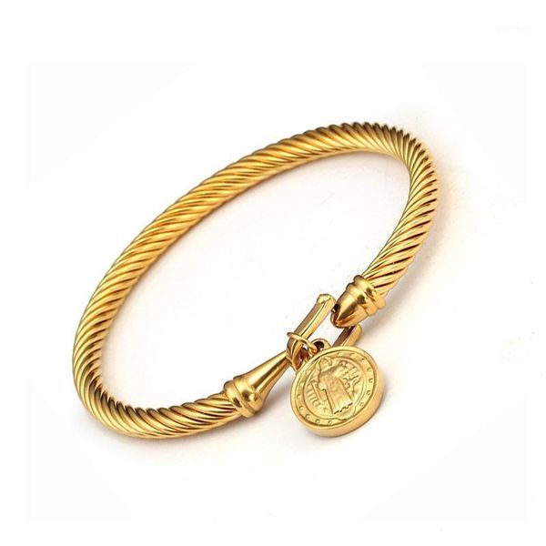 

new fashion portrait pendant men women charm bracelets stainless steel wristband chain link bracelets jewelry1, Golden;silver