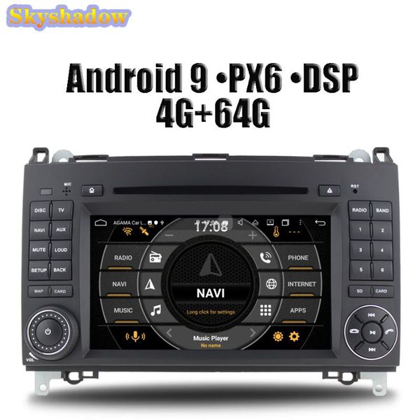 

dsp px6 ips android 9.0 6 core 4g + 64g car dvd player radio gps bluetooth wifi for w169 w245 viano/vito sprinter w209 w906
