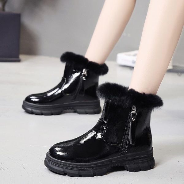 

women winter snow boots 2020 new fashion style high-shoes casual woman waterproof warm woman female black erf65