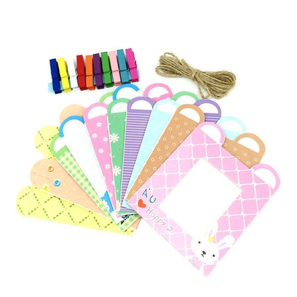 

wall deco diy creative mini paper p frame with mini colored clothespins