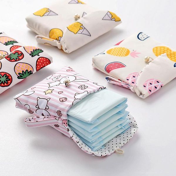 

cute sanitary napkin storage bag new cartoon animal jewelry packaging bag girl household portable sanitary napkin storage
