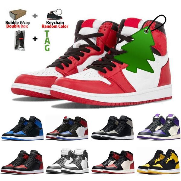 

2022 jumpman university blue 1 1s sports shoes light smoke grey twist high dark mocha chicago obsidian unc shadow mid mens trainers men i, Black