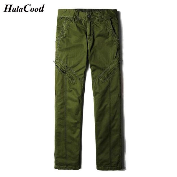 

men's pants halacood design casual men quality cotton straight trousers fashion business solid khaki black plus size 38