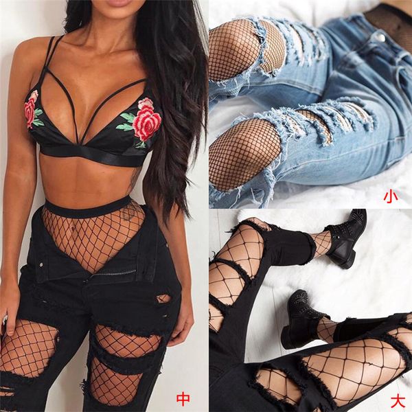 

fishnet women mesh stocking pantyhose tights ladies black long net gothic punk stockings, Black;white