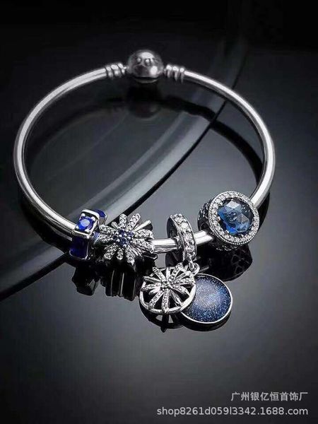 

fashion sterling silver s925 beaded bracelet womens blue series fireworks bracelet scattered beads little red book recommendation fa, Black