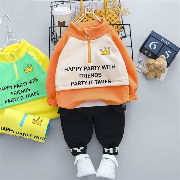 

children clothing set for boy girl spring new casual warmer letter sets infant clothes baby pants 1 2 3 4 years c1016, White