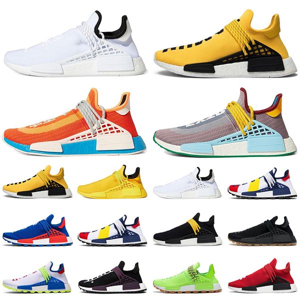 

2021 человек гонки pharrell williams мужчины женщины кроссовки черная резинка красный жирный оранжевый шоколад белый мужские тренеры спорта