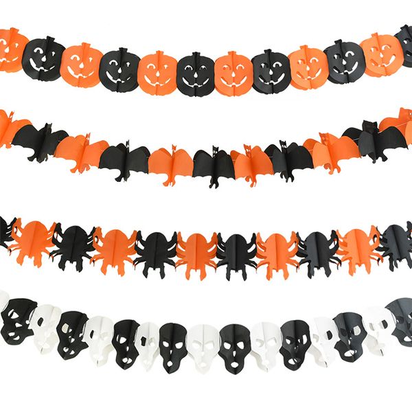 

3meter hanging garland bunting bat pumpkin ghosts spider paper banner halloween party decorations horror props