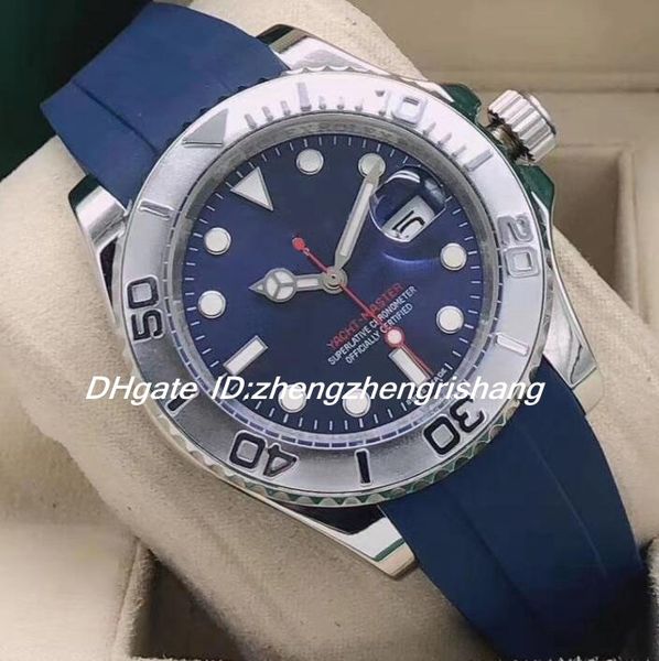 

new 40mm ym automatic mens watch stainless steel bezel blue dial, Slivery;brown