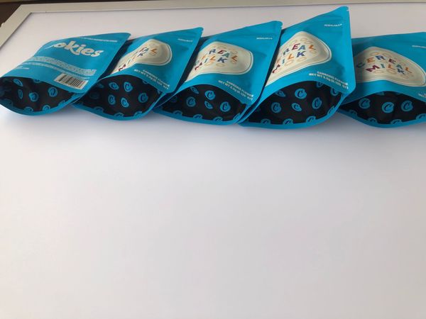 

edibles milk and smell bags flavors cerel bags local stickers hologram blue bags label cookies proof mylar medicated bbypr bdetoys