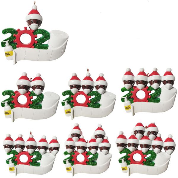

quarantine 2020 high christmas quality birthdays party decoration gift product personalized family of 4 ornament pandemic social distancing