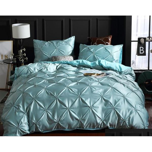 

satin silk bedding set solid color nordic style silk bedding set with pillowcase full  king size 9huym
