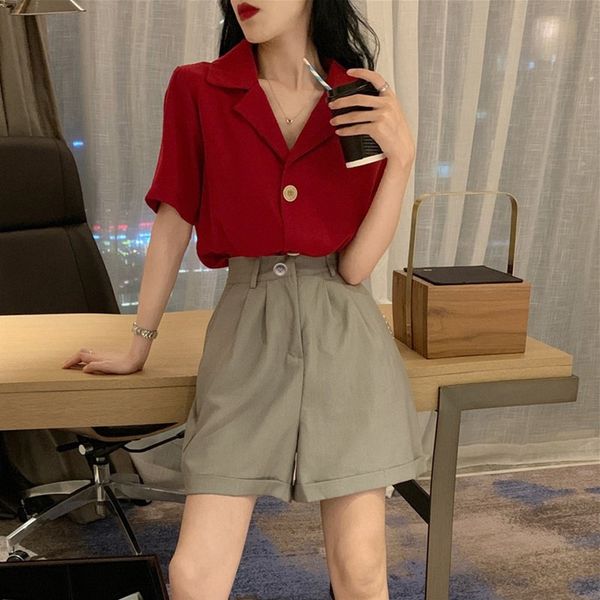 

2021 new plus size 4xl korean sweet summer and shorts 2 pieces define women's clothes v-neck two garments clothing xmb7, Gray
