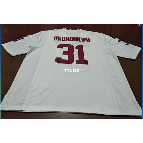 

121 #31 ogbonnia okoronkwo red white oklahoma sooners alumni college jersey or custom any name or number jersey, Black