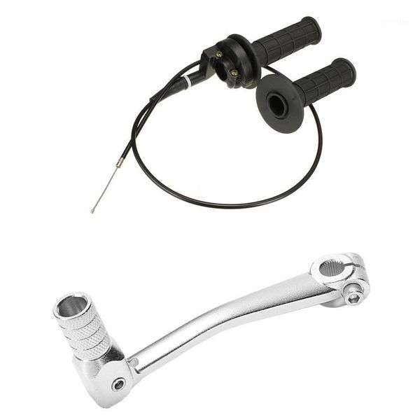 

3 pcs motorcycle accessories: 1 pcs aluminum gear shift lever, for cqr & 1 pair 22mm twist throttle hand grip and cable1