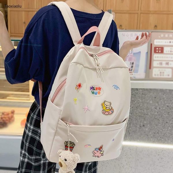 

backpack style dcimor waterproof nylon women preppy schoolbag for teenage girls school female lovely book bag mochilas