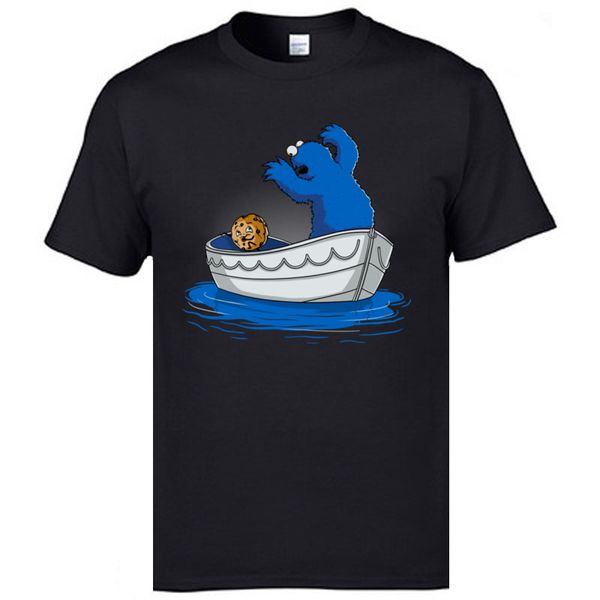 

men's cartoon cookie monster boat casual all cotton crew neck printing christmas boy hoodie designers t shirts sweatshirt