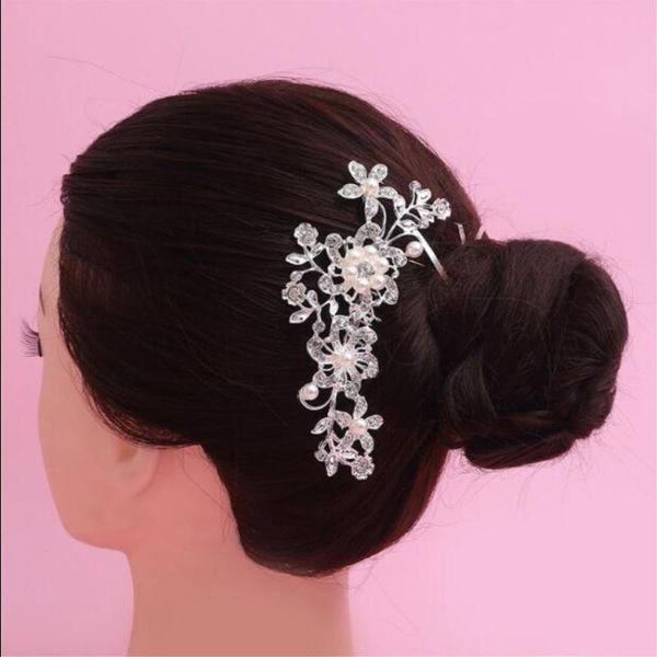 

hair clips & barrettes meetcute elegant wedding combs for bride crystal rhinestones pearls women hairpins bridal headpiece jewelry accessori, Golden;silver