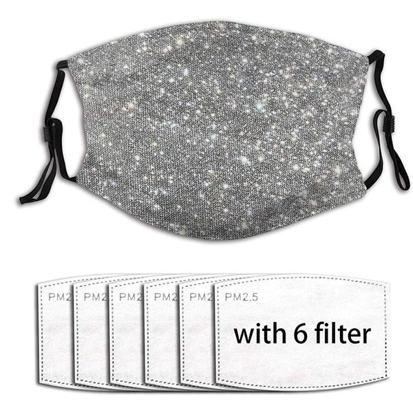 

glitter newoutdoor printed buling print women pattern face breathable washable mask with 6pc filter mascarilla d08