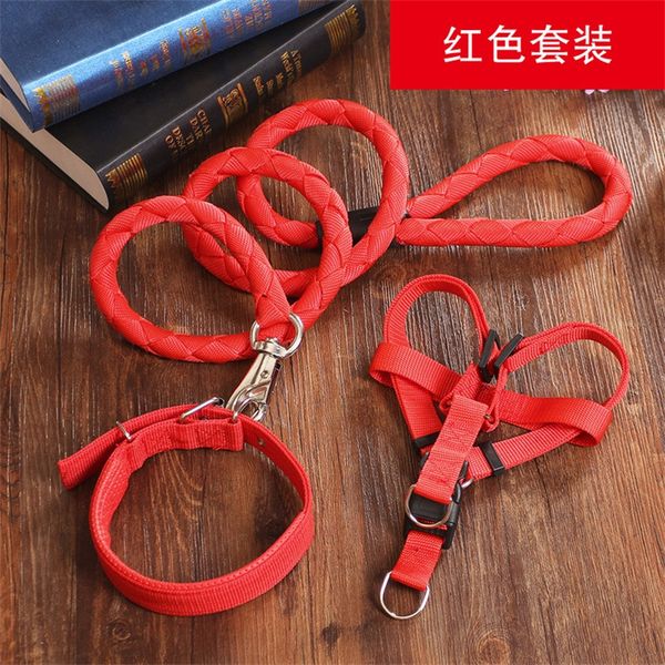 

traction rope weave nylon pets articles many colour dog chain three piece suite doggy collars factory direct selling 16me5 p1