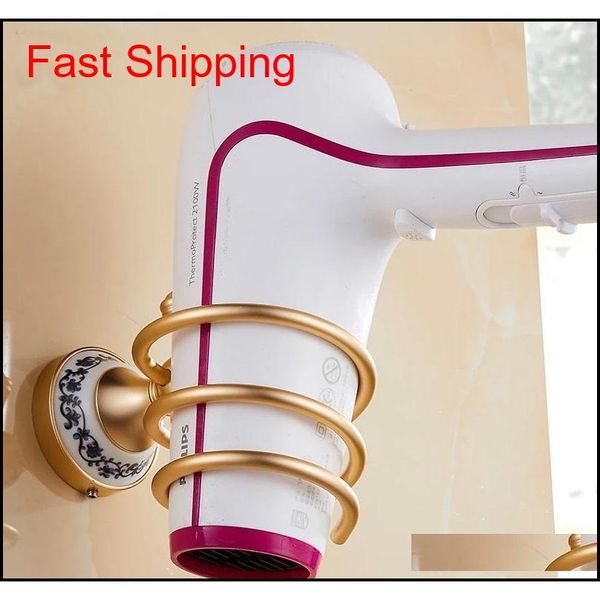 

wall mounted bathroom hair dryer holder hair dryer rack solid brass golden/chrome diamond storage ra qyleqh new_dhbest