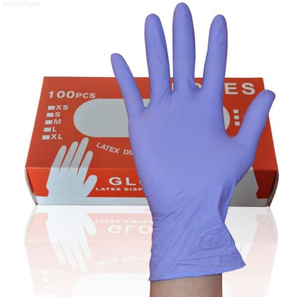 

100pcs/lot itrile disposable mechanic nitrile glove household cleaning washing laboratory nail art anti-static gloves