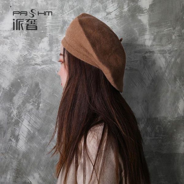 

knit 100% cashmere hat 2020 winter knitted hats women warm autumn, Blue;gray