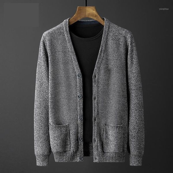 

new arrival spring autumn men cotton coat casual single breasted v-neck computer knitted cardigan plus size -4xl1, White;black