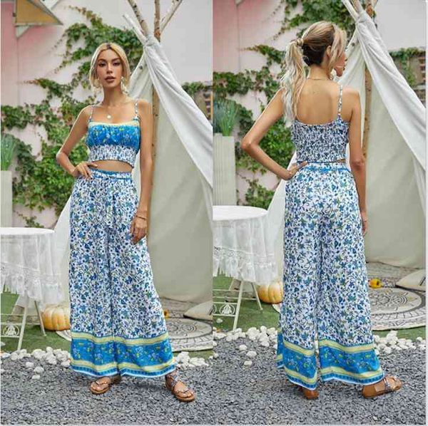 

fashion print boho pant suits women ladies casual summer bodycon party beach vacation outfits loose jumpsuit romper trousers, White