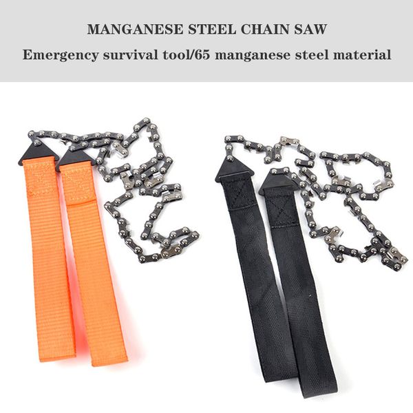 

2 pcs handheld survival chain saw portable wood hand pull saws chainsaw outdoor camping chain saw woodworking cutting tools+bag