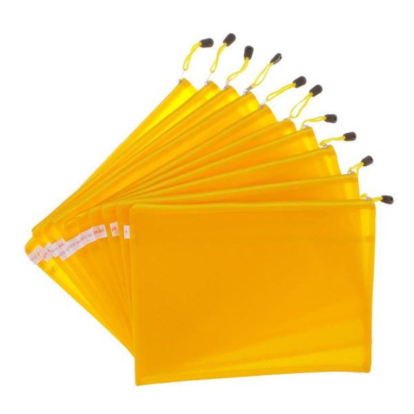 

10pcs file document bag pouch bills folder card holder organizer yellow