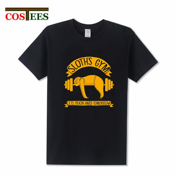 

funny sloth gym lets train tomorrow geek crazy animal city novelty cute sloth brand tee sport hooded sweatshirt hoodie men t shirt