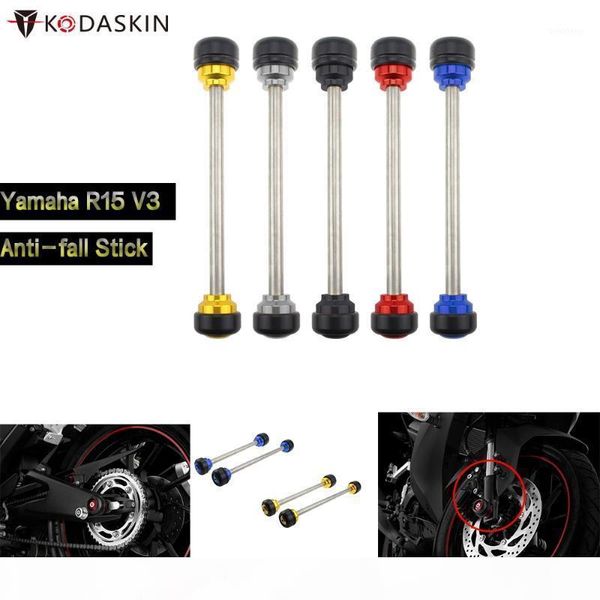 

kodaskin motorcycle front rear wheels falling protectors exhaust frame slider for r15 v3 yzf r15 v3.0 accessories1